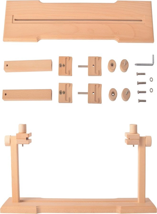 Jasol Adjustable Embroidery Hoop Stand, Hands-Free Wooden Cross Stitch Stand Holder for DIY Craft Sewing, Easy Operation Lifesaver Embroidery Supplies - Image 3